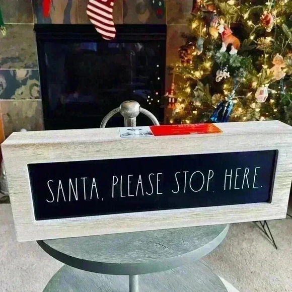 NEW Rae Dunn SANTA PLEASE STOP HERE - Rae Dunn - adorable wooden sign - Picture 5 of 5